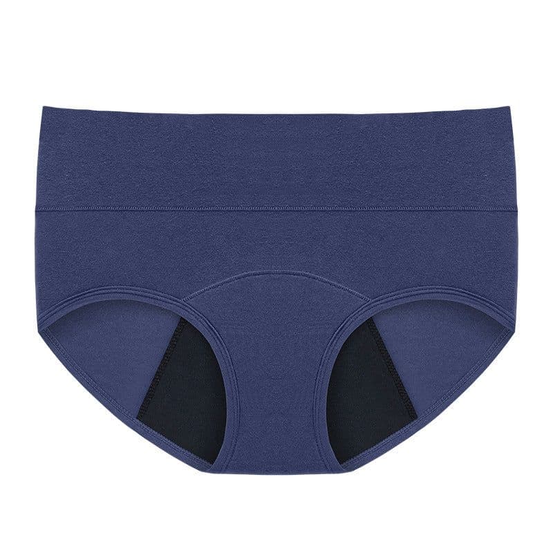 image-Women's Physiological Pants 3XL Blue Cotton High Waist