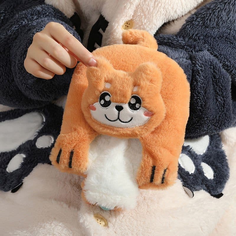image-Purple Plush Hot Water Bottle 500ML - Removable Cover