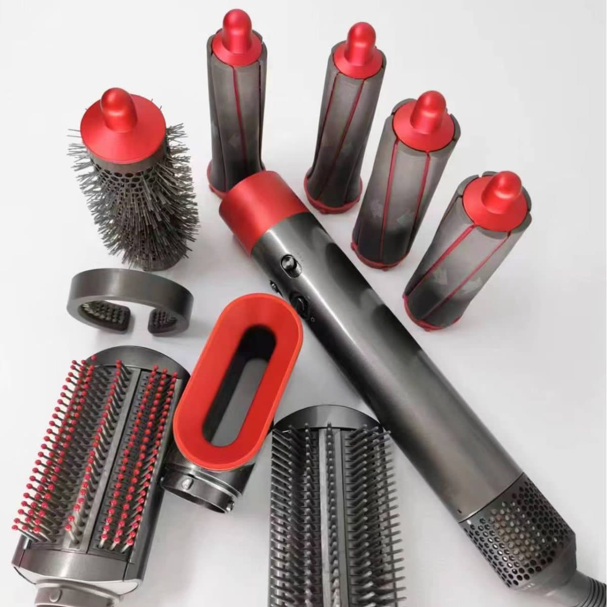 image-Dai HS01 Hair Styling Tool 8-in-1 Curler Dryer Rose Red