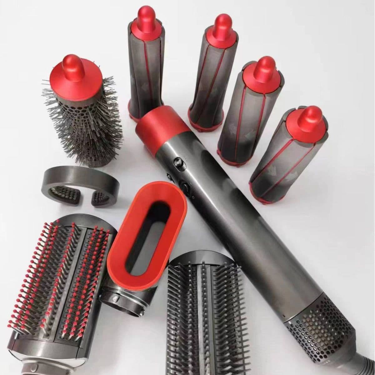 image-Dai HS01 Hair Styling Tool 8-in-1 Curler Dryer Rose Red