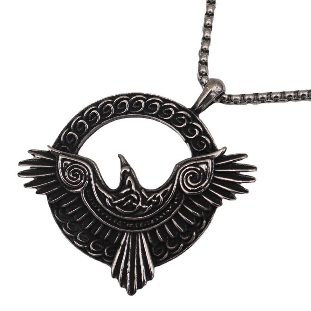 image-Viking Crow Titanium Steel Necklace - Popular Jewelry Amulet Pendant