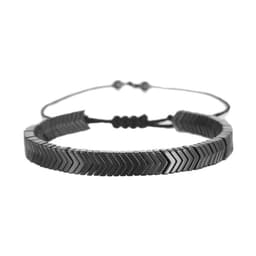image-Geometric Creative Love Flat Beads Bracelet - Black Adjustable for Women (60 characters)