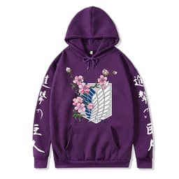 image-2021 couples wear autumn and winter new popular anime attack giant series illustration loose casual hooded sweater women