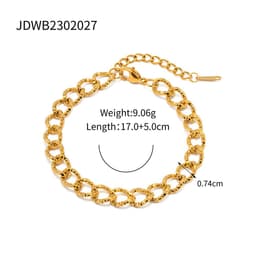 image-Cross-border 18K gold stainless steel thread chain long thick necklace women's all-match high-quality non-fading bracelet wholesale