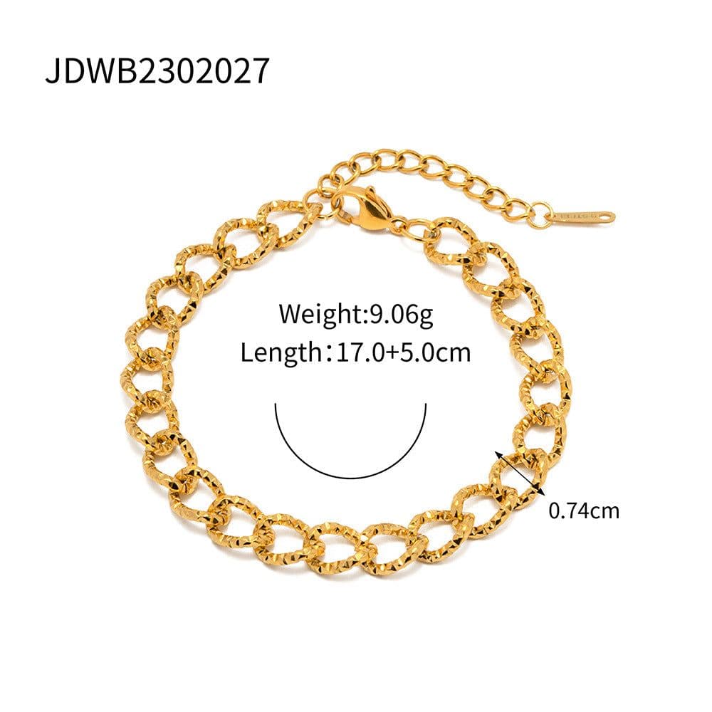 image-Cross-border 18K gold stainless steel thread chain long thick necklace women's all-match high-quality non-fading bracelet wholesale