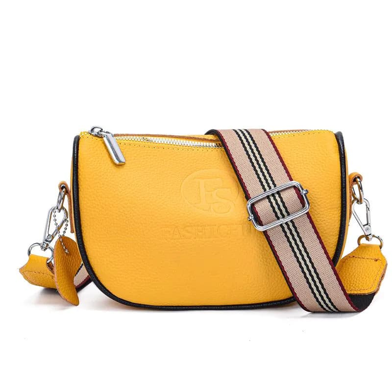 image-First-Layer Cowhide Leather Shoulder Bag - Women