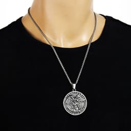 image-God of War Pendant Necklace - Stainless Steel Greek Angel Retro Design