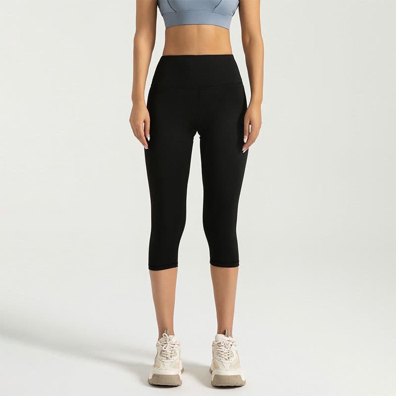 image-Peach High Waist 7-Point Yoga Pants - Quick Dry