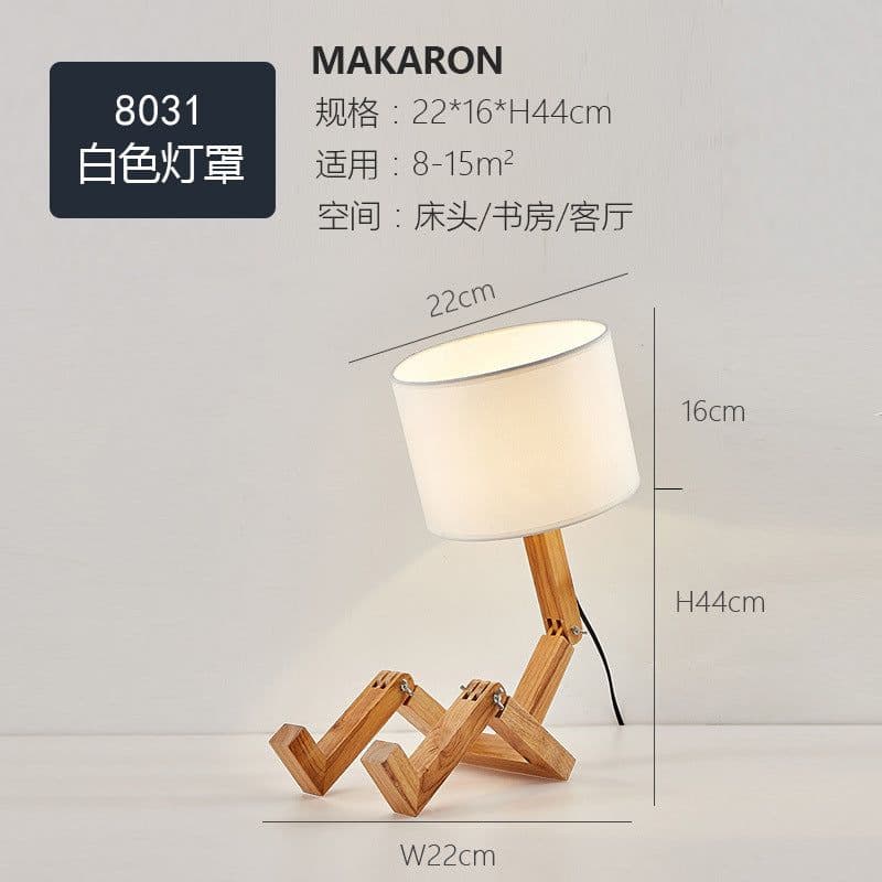 image-Solid Wood Nordic LED Table Lamp - Minimalist Bedroom Gift