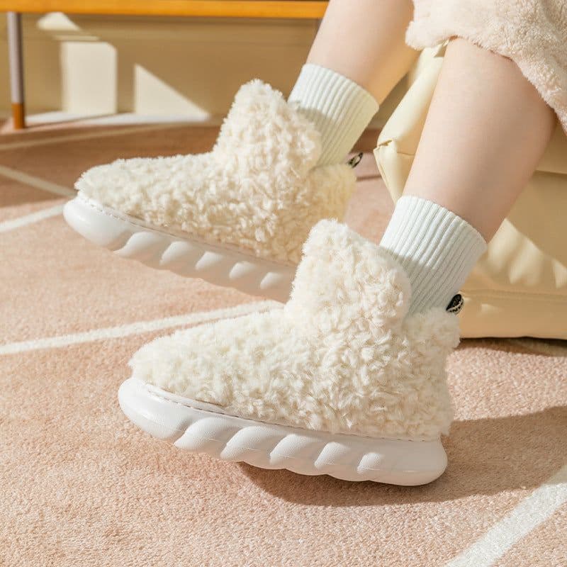image-Peach·Yin Cotton Slippers - Bean Paste 44-45