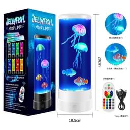 image-Jellyfish LED Night Light - Colorful Remote Control Desk Lamp