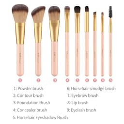 image-XINYAN Makeup Brush Set 9 Pieces Pony Hair Black