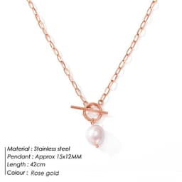 image-e-Manco Baroque Pearl Necklace Rose Gold
