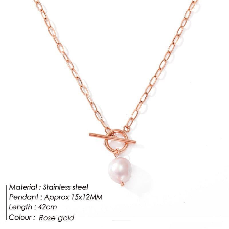 image-e-Manco Baroque Pearl Necklace Rose Gold