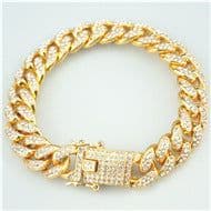 image-Chijomi Alloy Cuban Chain Necklace - Black 70cm