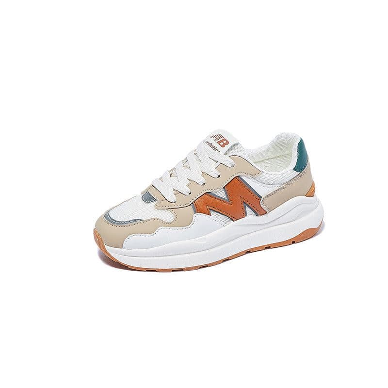 image-Women's Platform Sneakers - White Mesh Breathable Casual Shoes