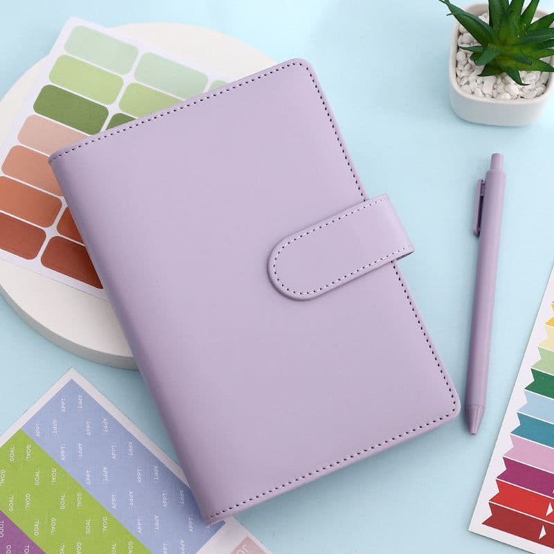 image-Macaron A6 Leather Notebook Budget Planner
