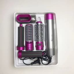 image-Zhuo Yue 5-in-1 Hot Air Comb Curler - Rose Red
