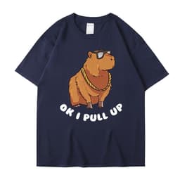 image-Cross-border independent station new summer cartoon cute Harajuku style printed cotton short-sleeved men's and women's T-shirt tops
