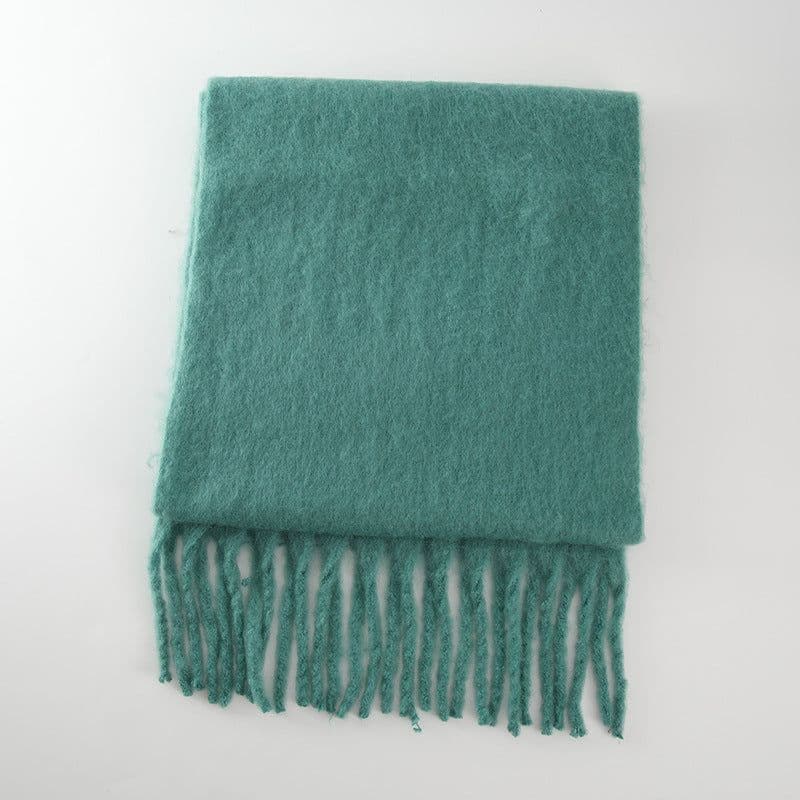 image-GINES LILY 28-Color Cashmere Scarf - Army Green, 43x225cm Warm