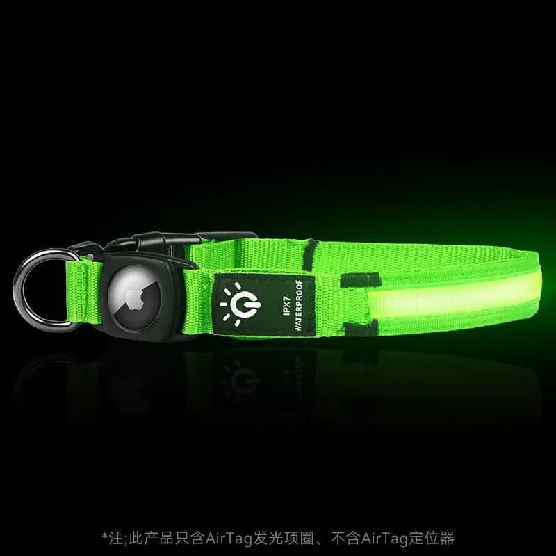 image-Hot selling airtag protective case positioning tracker case waterproof LED pet light-up collar protective case USB charging