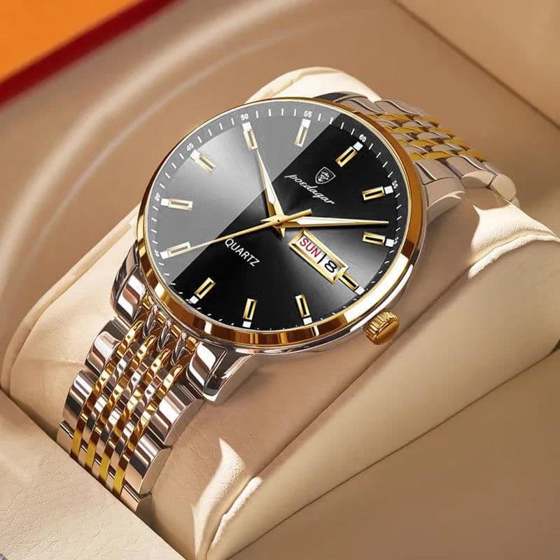 image-Poedagar P832 Men's Ultra-Thin Quartz Watch 6mm Waterproof 50m