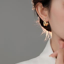 image-925 Sterling Silver Geometric Earrings - Gold Women's