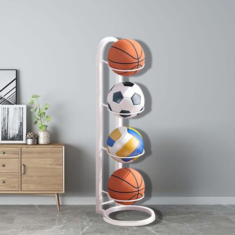 image-Five-layer basketball stand, three-layer and four-layer assembled ball rack, wrought iron rust-resistant storage rack, storage rack for organizing sports equipment