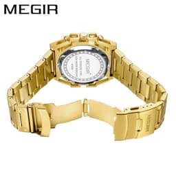 image-MEGIR 47mm Men's Sports Watch - Multi-Function Waterproof Silver Dial 50m