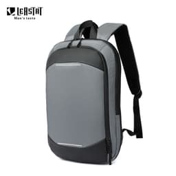 image-LEASTAT 14" Business Backpack - Gray Oxford Expandable