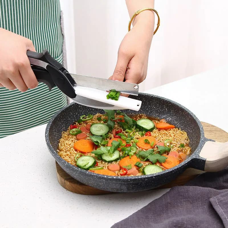image-Vegetable Scissors Kitchen Tool 2-in-1