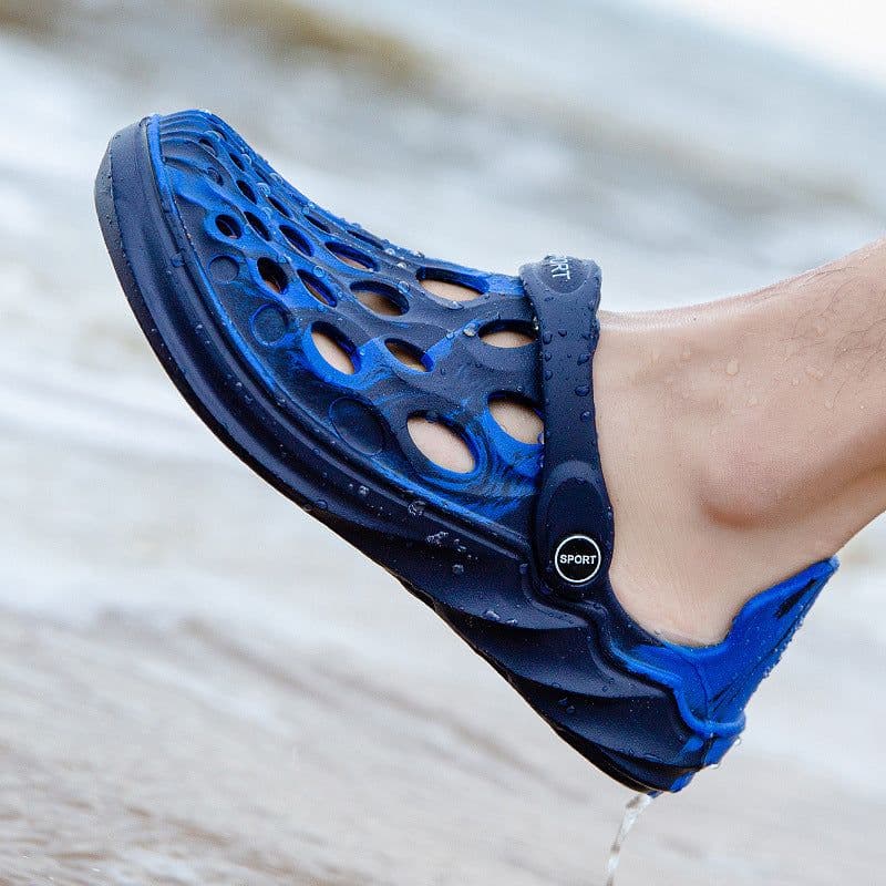 image-Croc Men's Summer Baotou Sandals - Beach Coconut Style - Flat Sole EVA