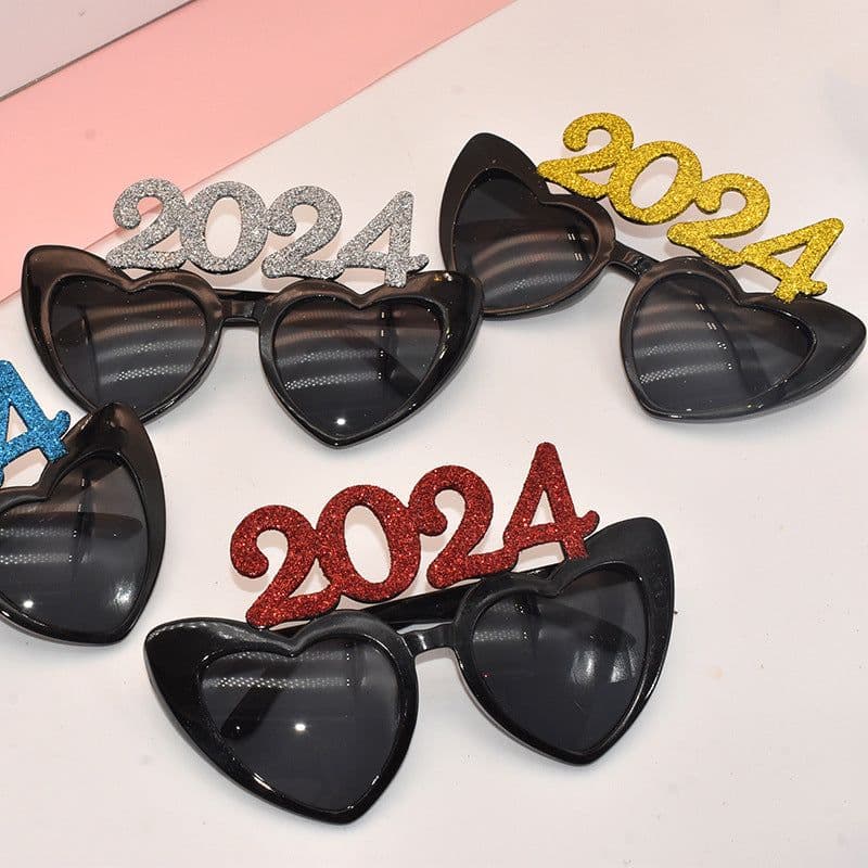 image-2024 Digital Glasses Cross-border New Year's Eve Party Decoration Christmas Glasses Digital Funny Sunglasses