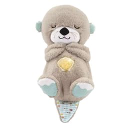 image-Blue Breathing Plush Otter Bear Toy with Music/Voice