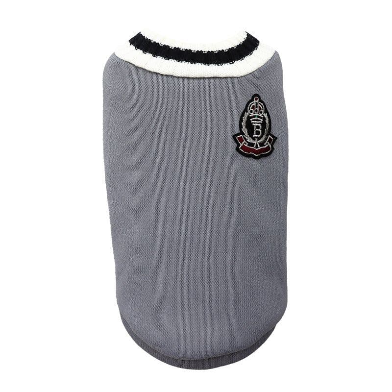image-Pet Clothes Knitted Vest - Grey 5XL