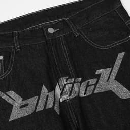 image-TIFO Loose Straight Jeans - Black XL Street Style