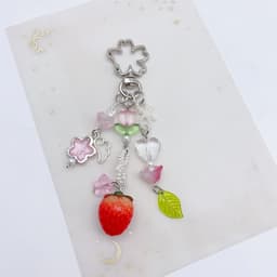 image-Original jewelry cute strawberry pendant keychain