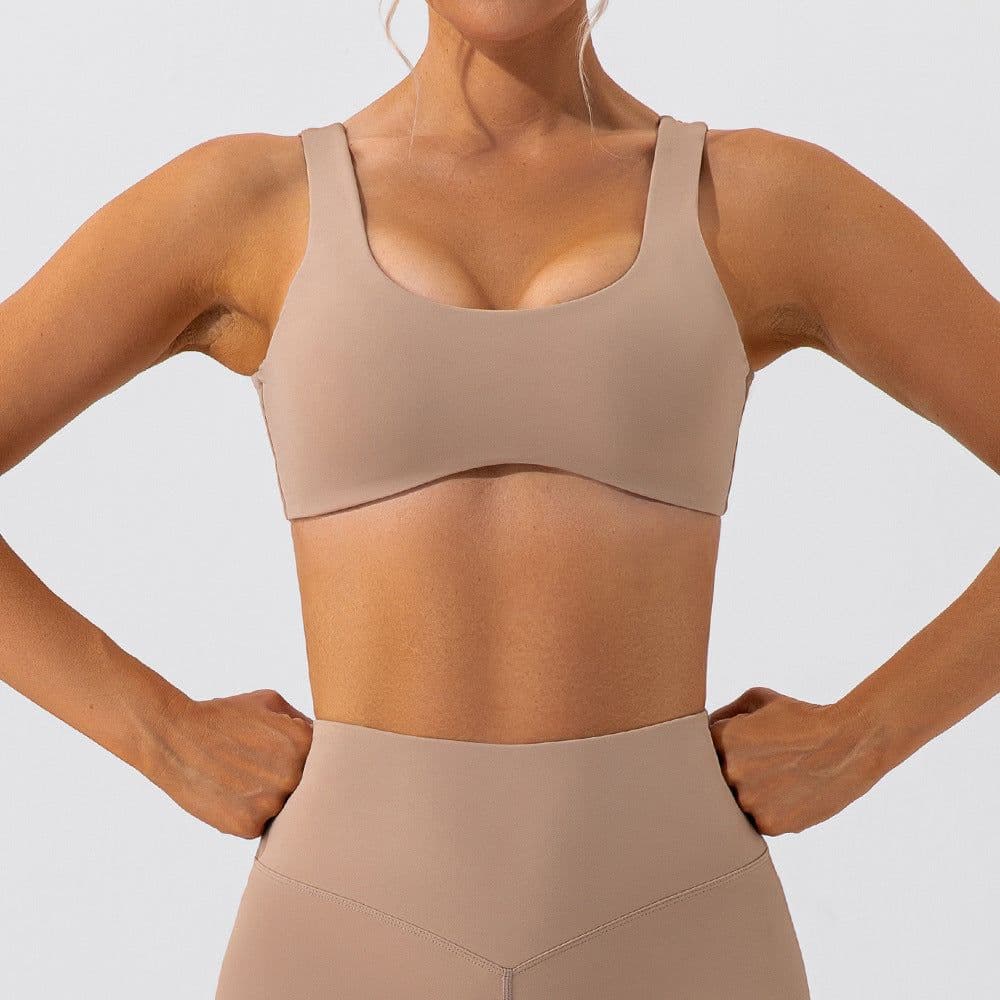 image-European Yoga Sports Bra - Nude Quick-Drying Training Fitness