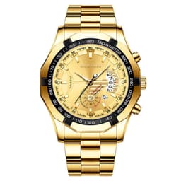 image-Men's Watch - Large Dial Steel Band Calendar