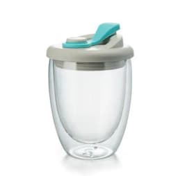 image-Double-Layer Borosilicate Glass Cup - Black 450ml