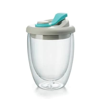 image-Double-Layer Borosilicate Glass Cup - Black 450ml