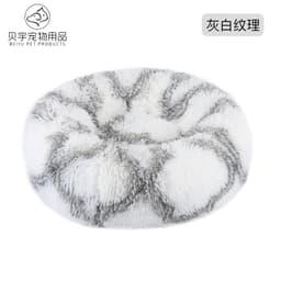 image-Plush cat litter kennel round removable and washable kennel winter warmth pet supplies bed dog bed kennel