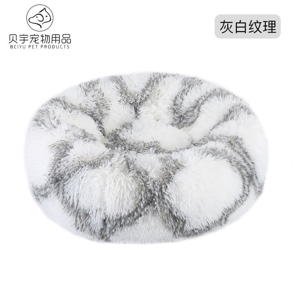 image-Plush cat litter kennel round removable and washable kennel winter warmth pet supplies bed dog bed kennel