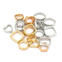 image-DIY Plastic Resin Heart Shape Beads - 25pcs Gold/White/K Set