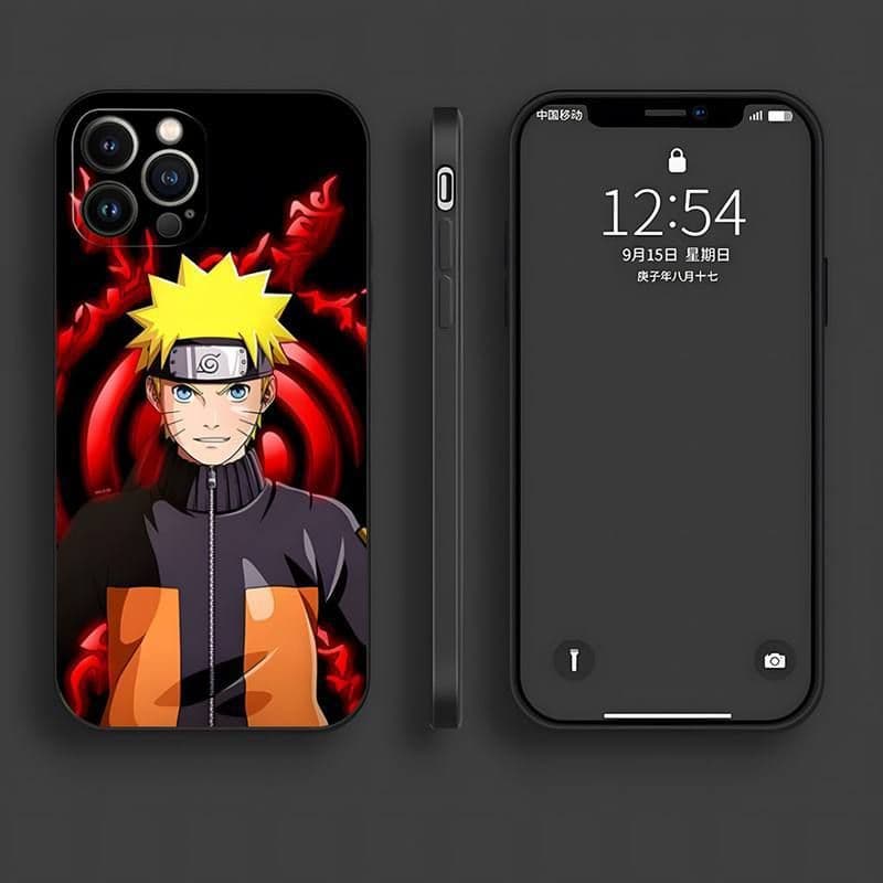 image-iPhone 15 Naruto Cartoon Phone Case - TPU Anti-fall - Black