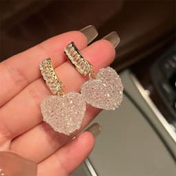 image-Heart-Shaped Stud Earrings - Women's Fresh Sweet