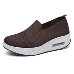 image-Women's 2023 Flat Slip-On Sports Shoes - Brown Mesh Breathable Loafers