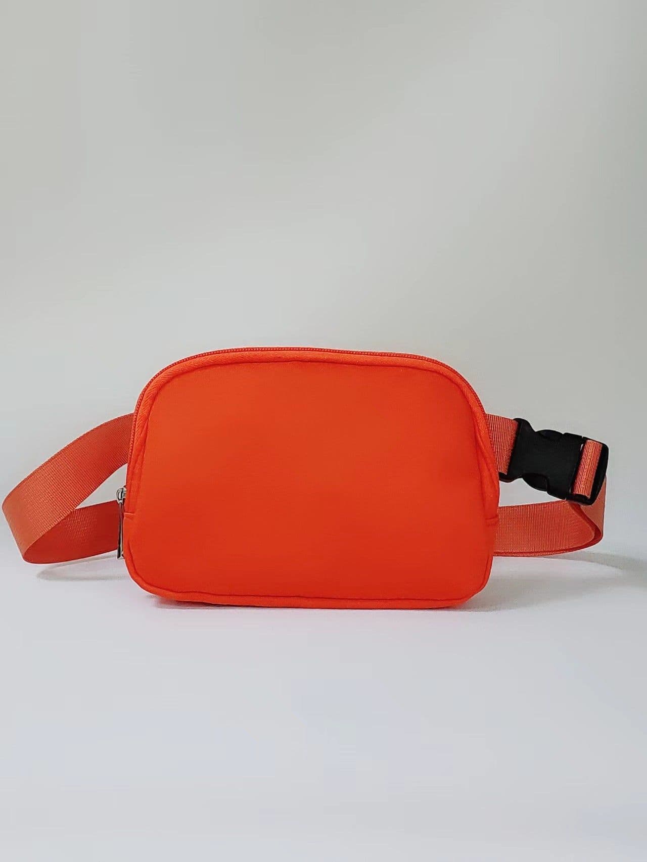 image-Sports Fitness Waist Bag - Orange Nylon Unisex