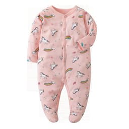 image-Baby Romper - Pink Long Sleeve Cotton 12M