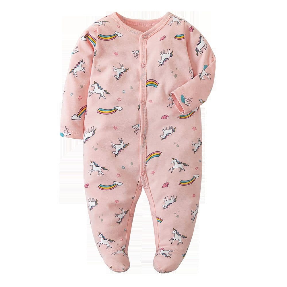 image-Baby Romper - Pink Long Sleeve Cotton 12M